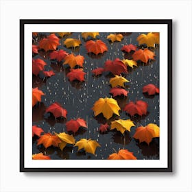 Autumn Leaves In The Rain Art Print