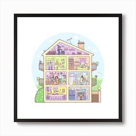 Introvert Lane Square Art Print