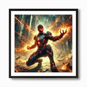 A Dynamic Sci Fi Action Scene Featuring Icarion So Art Print