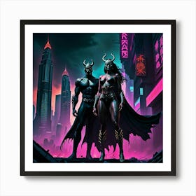 Shadows of the Urban Abyss: The Rise of the Midnight Titan 4 Art Print