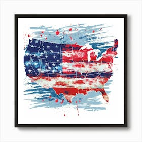 A Usa Expressive Strokes Illustration 1719926391 4 Art Print