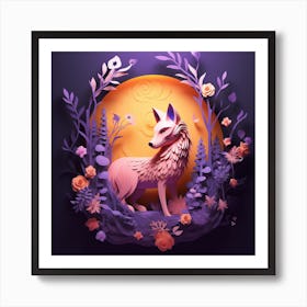 Wolf In The Forest 6 Art Print