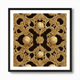 Gold Ornate Wallpaper Art Print