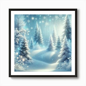 Snowy Winter Landscape Art Print