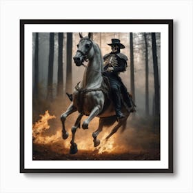 Skeleton Horseman Art Print