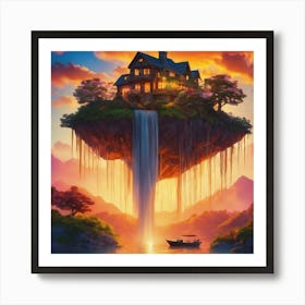 Unusual waterfall Art Print