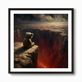 Teddy Bear In The Abyss Art Print