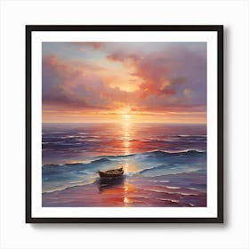 "The Magic of Dusk: Quiet moments at sunset over the sea" Art Print