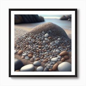 Pebbles On The Beach Art Print