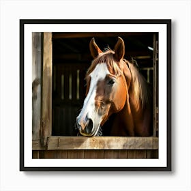 Head Purebred Equestrian Beauty Window Horse Shed Rural Farm Photo Horizontal Mare Hobby (4) Art Print