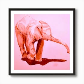 Elephant In Pink Art Print