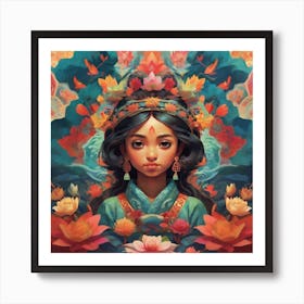 Lotus Girl Art Print