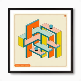 Impossible Geometrics 38 Square Art Print