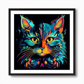 Psychedelic Cat 1 Art Print