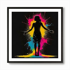 Girl With Paint Splatters Art Print