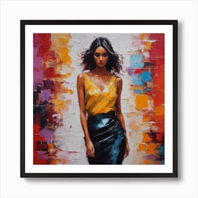 Woman In A Yellow Dress Art Print