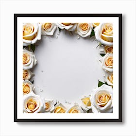 White And Yellow Roses Poster