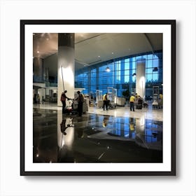 Photo Reflecting the Facility Managment in Airport Art Print