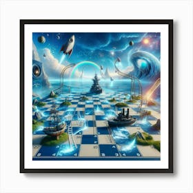 Chess Ships by Cam Views Art Print