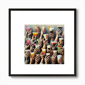 Many Drinks Art Print