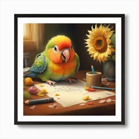 Parrot Drawing 1 Art Print