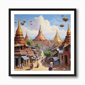 Myanmar City Art Print