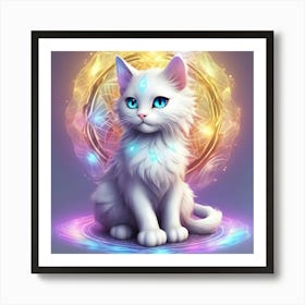 White Cat With Blue Eyes 3 Art Print