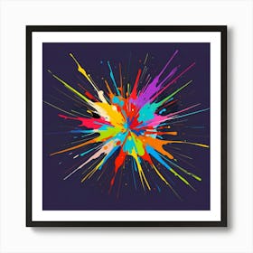 Colorful Splashes Abstract Art Print 2 Art Print