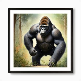 Gorilla In The Jungle Wild animal Art Print