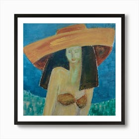 Woman In A Hat Art Print