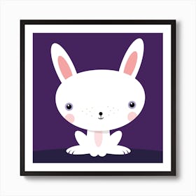 Nursery Kawaii Rabbit Square Art Print