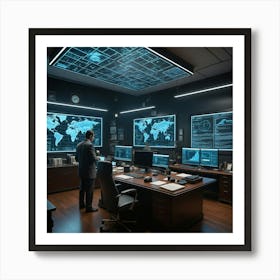 Security Control Room Art Print