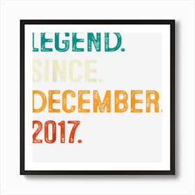 Legend Since December 2017 5th Birthday Gift 5 Years Old Boy Art Print