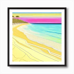 Beach At Sunset Art Print