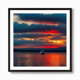 Sunset On The Water 28 Art Print