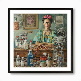 Teentempo Frida With Medication A Still Life Painting Art Print