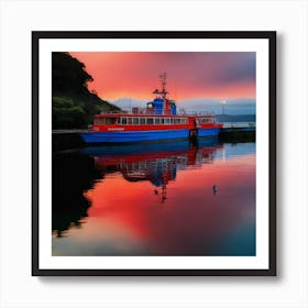 Sunset At The Harbour Art Print