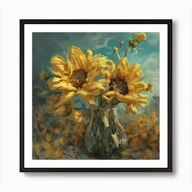 Flowers Van Gough (2) Art Print