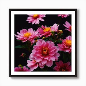 Pink Dahlias Art Print