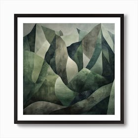 Japanese Watercolour Of Mount Gassan 3 Art Print