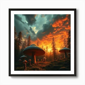 Mushroom Forest 15 Art Print