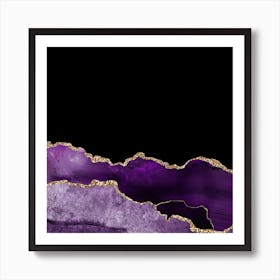 Purple & Gold Agate Texture 10 Art Print