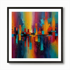 Abstract Cityscape Painting Art Print