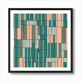 Tartan Pattern Mid Century, seamless flat pattern, 231 Art Print