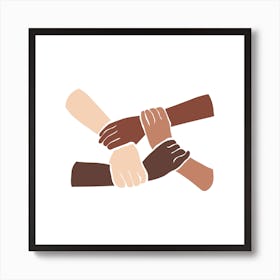 Group Of People Holding Hands Art Print