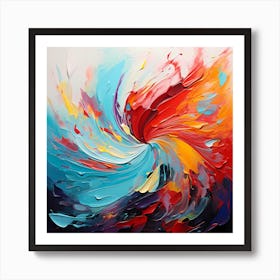 Vibrant Vision: Oil Painting's Abstract Brilliance Art Print