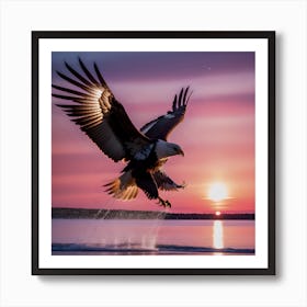 Majestic Eagle At Sunset Art Print