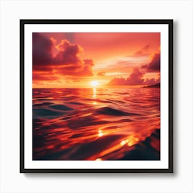 Sunset In The Ocean Art Print