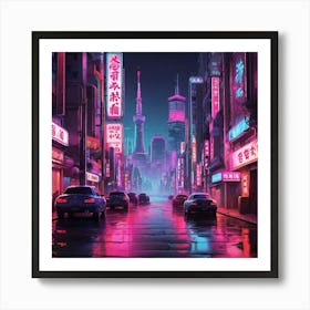 Neon City 4 Art Print