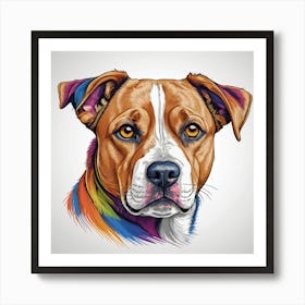 Boxer Dog Portrait Affiche